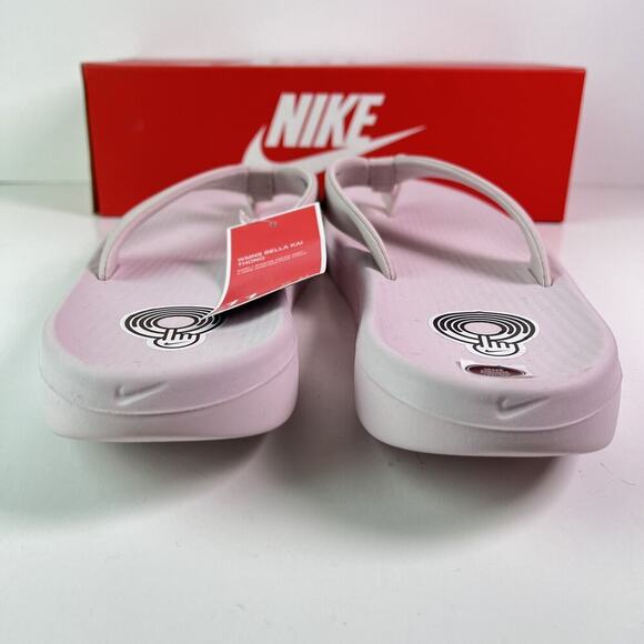 Nike Bella Kai Thong Women 11 Flip-Flop Slide Sandal AO3622 607 Barely Rose/Grey - Picture 7 of 8